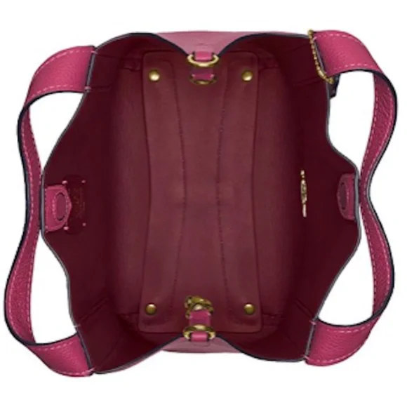 NWT Coach Polished Pebble Leather Hadley Hobo 21 Dusty Pink/Gold 78800